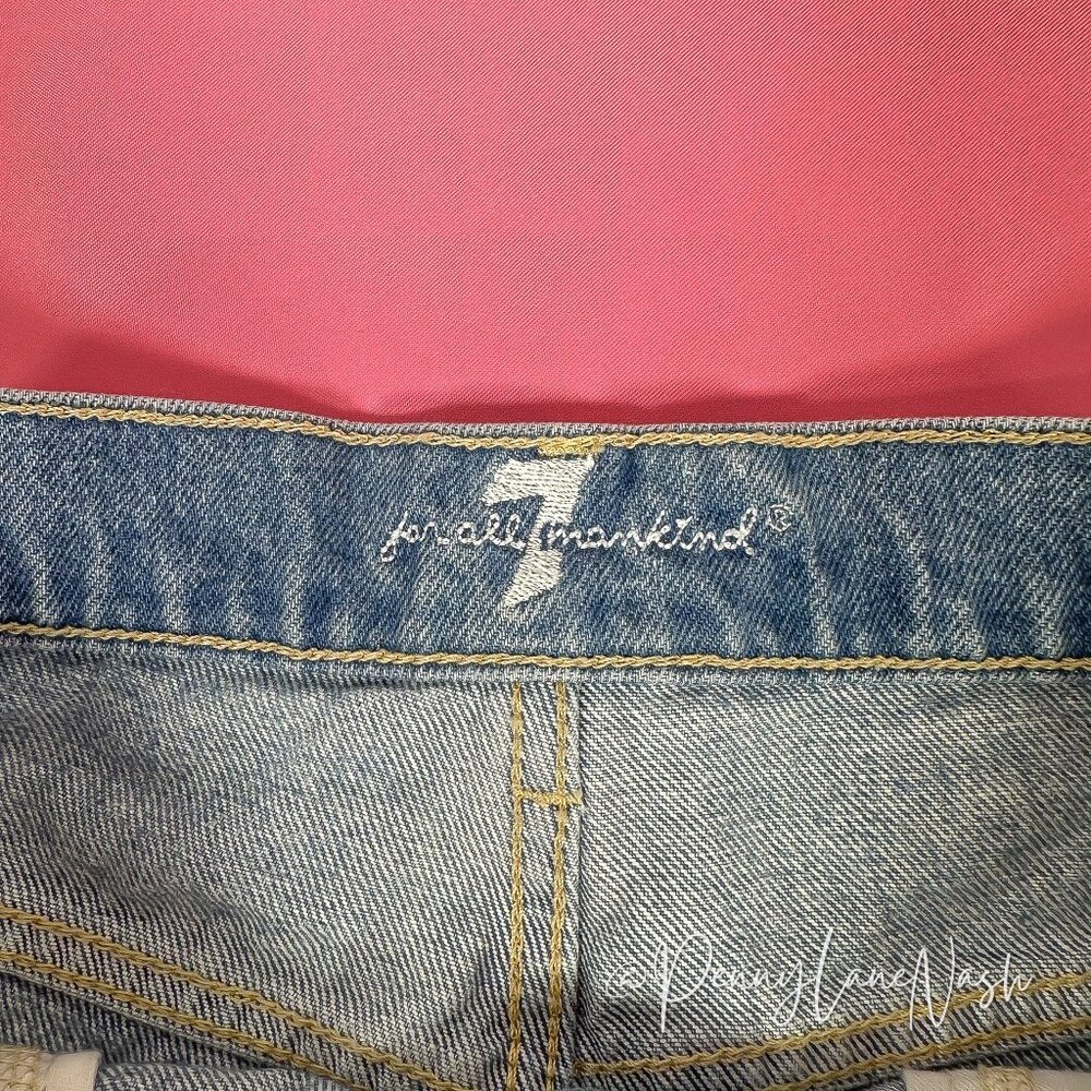 7 For All Mankind Dip Dye Ombré Denim Cut Off Jean Shorts - Picture 3 of 7